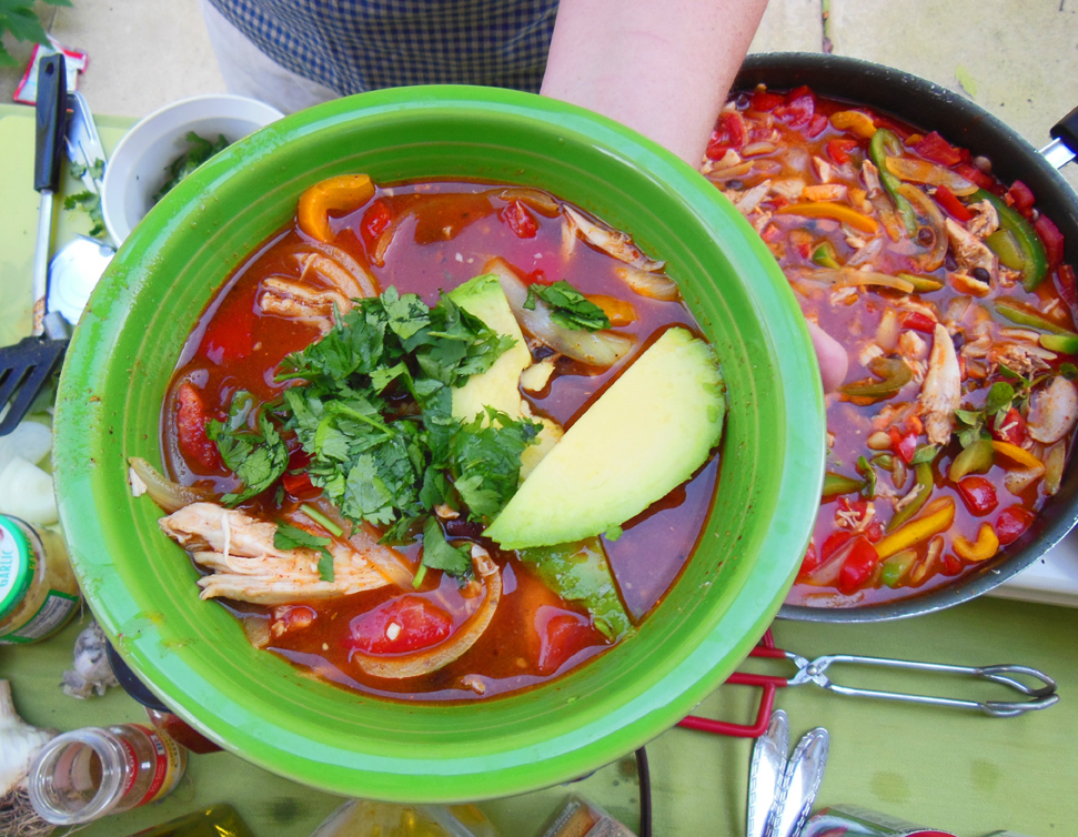 Shawna Coronado's delicious fajita soup