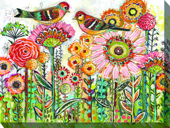 Whimsical Bird and Flower Art-83023