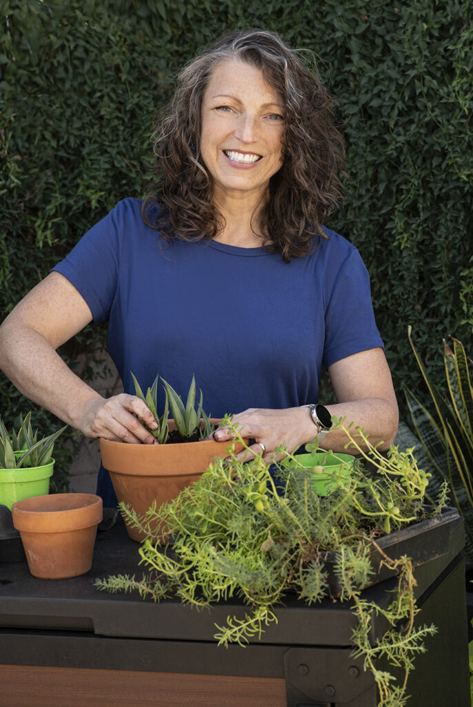 Shawna Coronado planting container garden