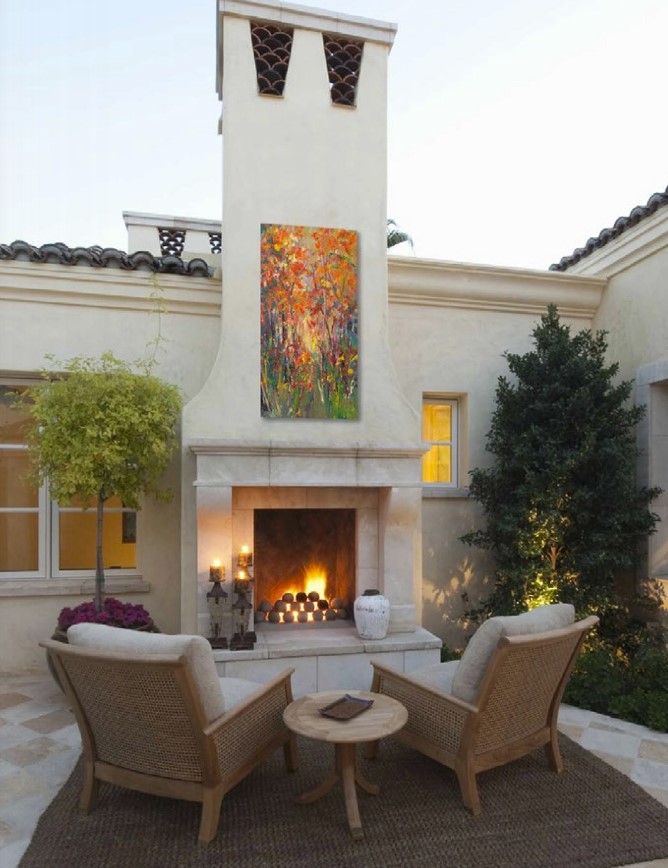 colorful-trees-outdoor-art-canvas-on-fireplace