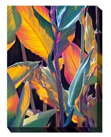 Tropical Leaves Outside Canvas Art